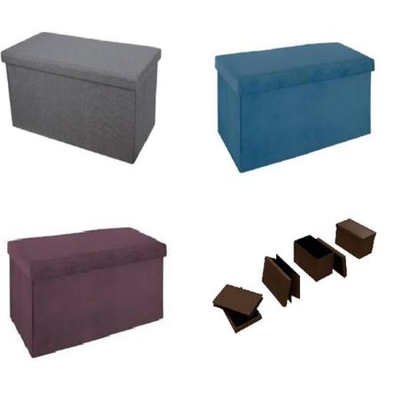 PUFF COM BAÚ 2 EM 1 BANQUETA DESMONTAVEL PORTA TRECO OBJETOS 50CM MDF MULTIUSO DECORATIVO - Rosa - MAKEDA Menor preço em PUFF COM BAÚ 2 EM 1 BANQUETA DESMONTAVEL PORTA TRECO OBJETOS 50CM MDF MULTIUSO DECORATIVO - Rosa - MAKEDA