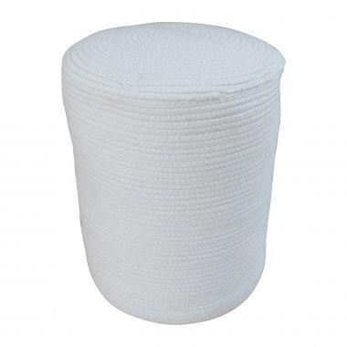 Puff de tecido branco 35cm x 35cm x 42,2cm - Btc decor Menor preço em Puff de tecido branco 35cm x 35cm x 42,2cm - Btc decor