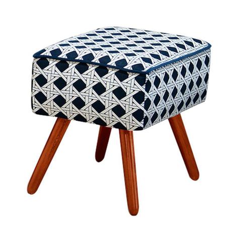 Puff Decorativo Agata Pés Palito Azul Marinho - Konfort é ruim? Puff Decorativo Agata Pés Palito Azul Marinho - Konfort é boa?