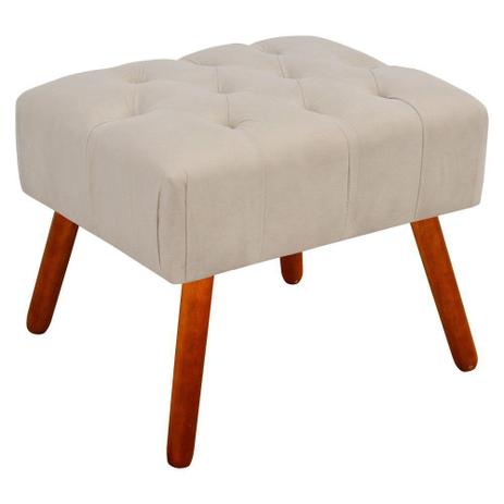 Puff Decorativo Anne Capitonê Suede Bege Pés Palito - DRossi Menor preço em Puff Decorativo Anne Capitonê Suede Bege Pés Palito - DRossi