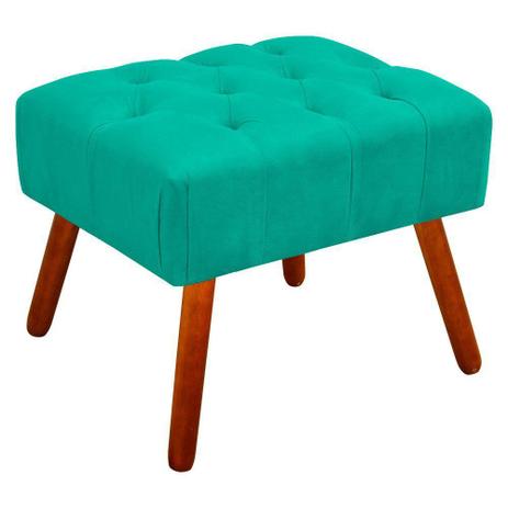 Puff Decorativo Anne Capitonê Suede Verde Tiffany Pés Palito - DRossi Menor preço em Puff Decorativo Anne Capitonê Suede Verde Tiffany Pés Palito - DRossi