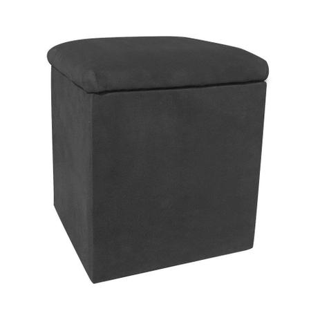 Puff Decorativo Baú Dani Quadrado Suede Grafite - DRossi Menor preço em Puff Decorativo Baú Dani Quadrado Suede Grafite - DRossi