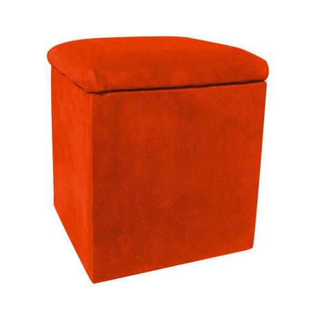 Puff Decorativo Baú Dani Quadrado Suede Laranja - DRossi Menor preço em Puff Decorativo Baú Dani Quadrado Suede Laranja - DRossi