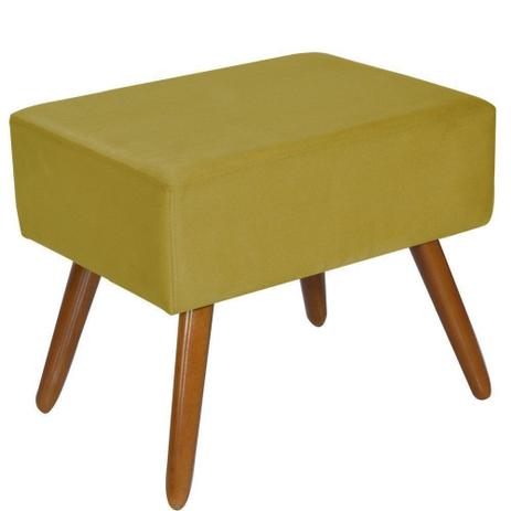 Menor preço em Puff Decorativo Dubai Suede Amarelo - Kasa Sofá