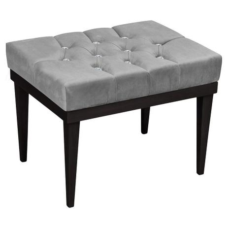 Menor preço em Puff Decorativo Londres Retangular Suede Cinza com Strass - DRossi