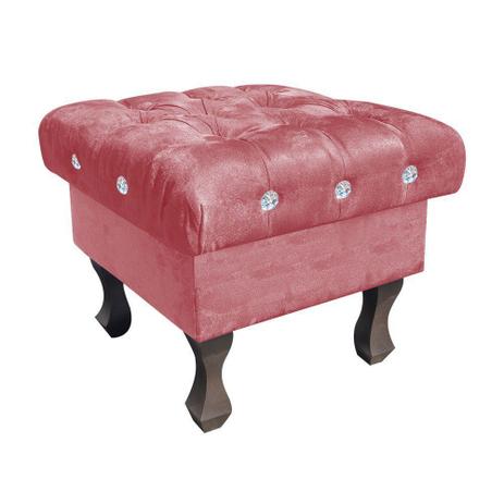 Menor preço em Puff Decorativo Madri Capitonê Suede Rose com Strass - DRossi