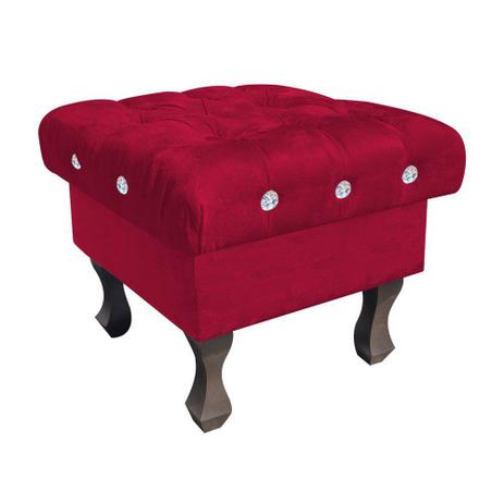 Puff Decorativo Madri Capitonê Suede Vermelho com Strass - DRossi é boa?