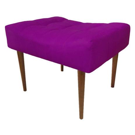 Puff Decorativo Requinte Capitonê Suede Roxo - D'Rossi Menor preço em Puff Decorativo Requinte Capitonê Suede Roxo - D'Rossi