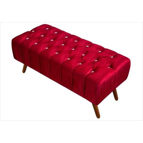 Puff Decorativo Triton 60cm Veludo Brilho Vermelho - Perfan é boa?