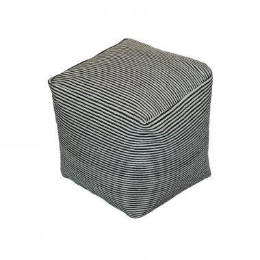 Puff em tecido preto e branco 45cm x 45cm x 45cm - Btc decor Menor preço em Puff em tecido preto e branco 45cm x 45cm x 45cm - Btc decor