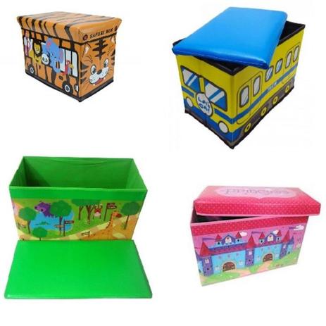 Puff infantil assento organizador caixa 50cm bau porta treco porta brinquedos - Makeda Menor preço em Puff infantil assento organizador caixa 50cm bau porta treco porta brinquedos - Makeda