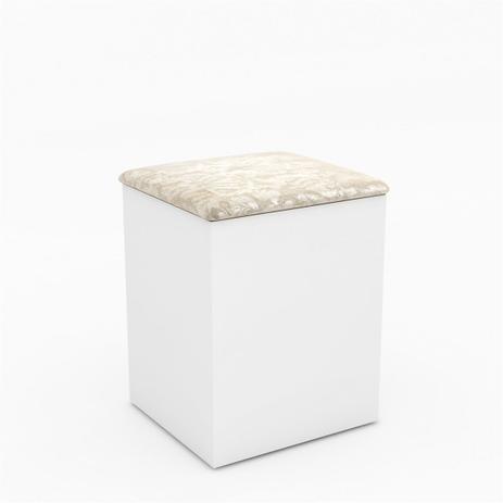 Puff PU2050 Tecno Mobili Branco Floral Pérola Menor preço em Puff PU2050 Tecno Mobili Branco Floral Pérola