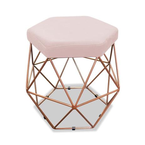 Puff Pufe Puf Redondo Banco Bruna Barril Base de Ferro Bronze Artesanal Suede Rosê para Recepção Quarto Sala de Estar Jardim Luxo - AM Decor Menor preço em Puff Pufe Puf Redondo Banco Bruna Barril Base de Ferro Bronze Artesanal Suede Rosê para Recepção Quarto Sala de Estar Jardim Luxo - AM Decor