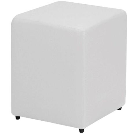 Puff Quadrado Box Couro Ecológico Branco - Lymdecor Menor preço em Puff Quadrado Box Couro Ecológico Branco - Lymdecor