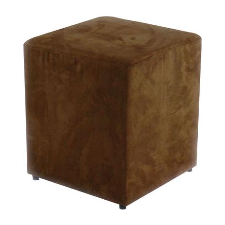 Puff Quadrado Box Suede Marrom - Absolut Menor preço em Puff Quadrado Box Suede Marrom - Absolut
