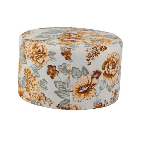 Puff Redondo Pastilha Jacguard Floral Amarelo II - Stay Puff Menor preço em Puff Redondo Pastilha Jacguard Floral Amarelo II - Stay Puff