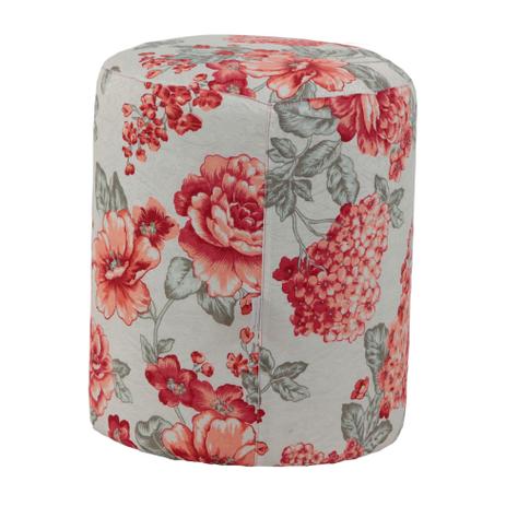 Puff Redondo Round Jacguard Floral Rosa II - Stay puff Menor preço em Puff Redondo Round Jacguard Floral Rosa II - Stay puff