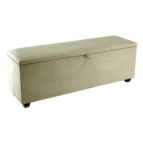 Puff Retangular com Báu Premium 160 cm Suede Bege - Absolut Menor preço em Puff Retangular com Báu Premium 160 cm Suede Bege - Absolut