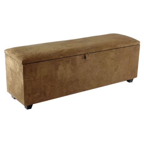 Puff Retangular com Báu Ultra 140 cm Suede Marrom - Absolut Menor preço em Puff Retangular com Báu Ultra 140 cm Suede Marrom - Absolut