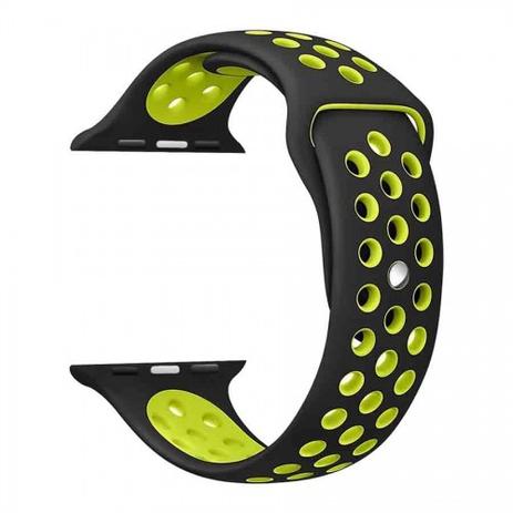 Pulseira Apple Watch Sport em Silicone Preta com Verde 42/44mm iWILL Menor preço em Pulseira Apple Watch Sport em Silicone Preta com Verde 42/44mm iWILL