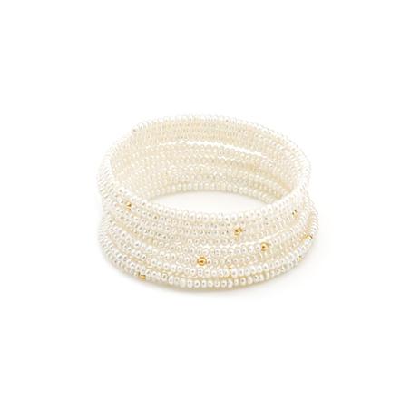 Pulseira Bracelete Espiral de Pérolas pu04177 - Joiasgold Menor preço em Pulseira Bracelete Espiral de Pérolas pu04177 - Joiasgold