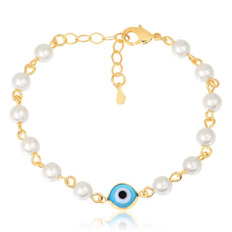 Pulseira com pérolas e olho grego folheado em ouro 18k - 1612000000081 - Francisca joias contemporâneas Menor preço em Pulseira com pérolas e olho grego folheado em ouro 18k - 1612000000081 - Francisca joias contemporâneas