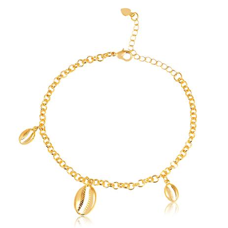 Pulseira com pingentes de búzios folheada em ouro 18k - 1612000000524 - Francisca joias contemporâneas Menor preço em Pulseira com pingentes de búzios folheada em ouro 18k - 1612000000524 - Francisca joias contemporâneas