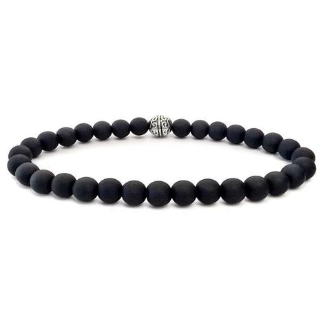 Pulseira De Bolinha Preta Artesanal Elástica Masculina - Gafeno acessórios Menor preço em Pulseira De Bolinha Preta Artesanal Elástica Masculina - Gafeno acessórios