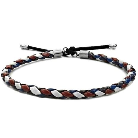 Pulseira De Couro Feminina Trançada Azul - Gafeno acessórios Menor preço em Pulseira De Couro Feminina Trançada Azul - Gafeno acessórios