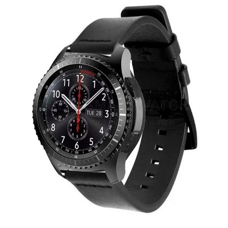 Pulseira De Couro Liso Preto Para Relogio Samsung Galaxy Gear S3 Frontier Tudo Smartwatch Pulseira Para Smartwatch Magazine Luiza