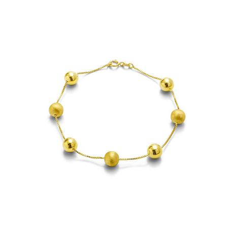 Pulseira de Ouro 18k Bolas Lisas e Foscas com 19cm pu03591 - Joiasgold Menor preço em Pulseira de Ouro 18k Bolas Lisas e Foscas com 19cm pu03591 - Joiasgold