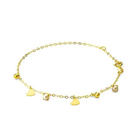 Pulseira de Ouro 18k com Berloques Bola, Coração e Pérola pu03119 - Joiasgold é boa?