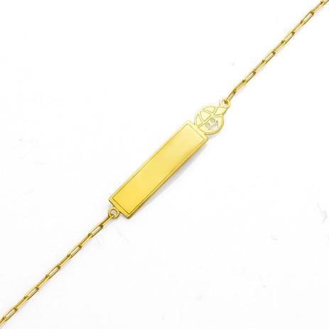 Pulseira de Ouro 18k com Placa Infantil e Rosto Menino 13cm pu02782 - Joiasgold Menor preço em Pulseira de Ouro 18k com Placa Infantil e Rosto Menino 13cm pu02782 - Joiasgold