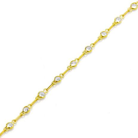 Pulseira de Ouro 18k com Zircônia Branca Infantil 12cm pu00420 - Joiasgold Menor preço em Pulseira de Ouro 18k com Zircônia Branca Infantil 12cm pu00420 - Joiasgold