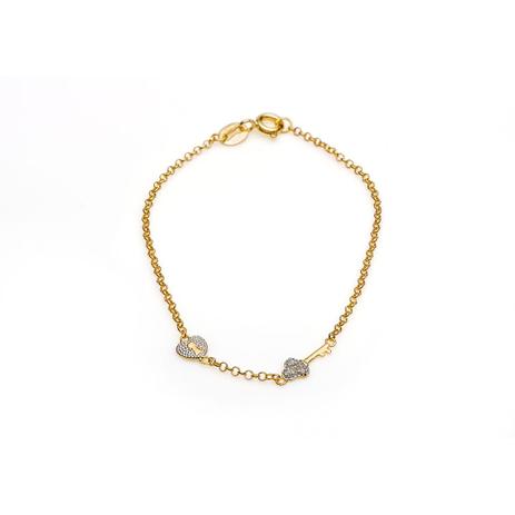 Pulseira de Ouro 18k Coração com Fechadura e Chave, Zircônia pu04165 - Joiasgold é boa?
