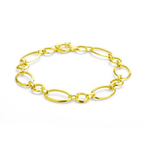 Pulseira de Ouro 18k Elos ovais Lisos 20cm pu02913 - Joiasgold Menor preço em Pulseira de Ouro 18k Elos ovais Lisos 20cm pu02913 - Joiasgold