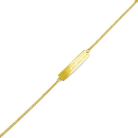 Pulseira de Ouro 18k Infantil Oração Santo Anjo com 14cm pu03250 - Joiasgold Menor preço em Pulseira de Ouro 18k Infantil Oração Santo Anjo com 14cm pu03250 - Joiasgold