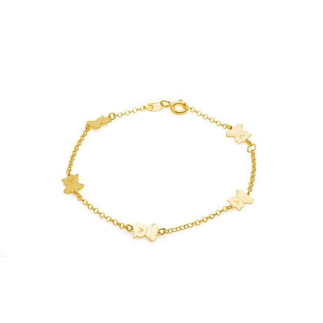 Pulseira de Ouro 18k Infantil Urso com 15cm pu04162 - Joiasgold Menor preço em Pulseira de Ouro 18k Infantil Urso com 15cm pu04162 - Joiasgold