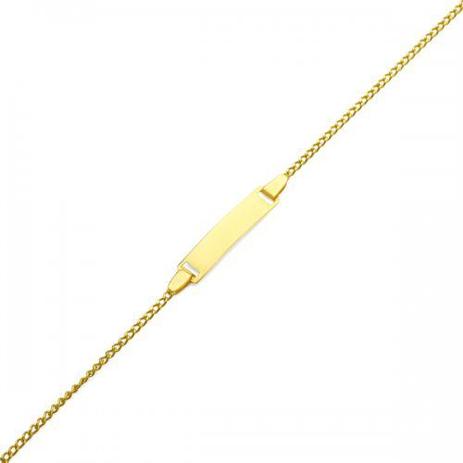 Pulseira de Ouro 18k Malha Groumet com Placa Infantil 13cm pu03023 - Joiasgold Menor preço em Pulseira de Ouro 18k Malha Groumet com Placa Infantil 13cm pu03023 - Joiasgold