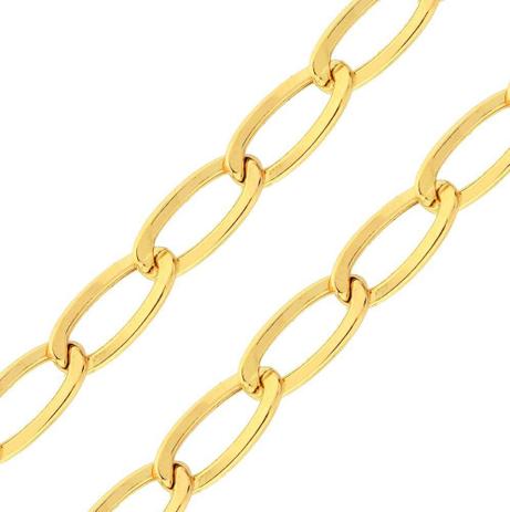 Pulseira de ouro 18k masculina / feminina elo grumet alongado - Usejoias Menor preço em Pulseira de ouro 18k masculina / feminina elo grumet alongado - Usejoias