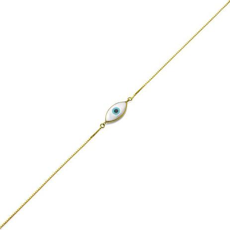 Pulseira de Ouro 18k Olho Grego Esmaltado 18cm pu02739 - Joiasgold Menor preço em Pulseira de Ouro 18k Olho Grego Esmaltado 18cm pu02739 - Joiasgold
