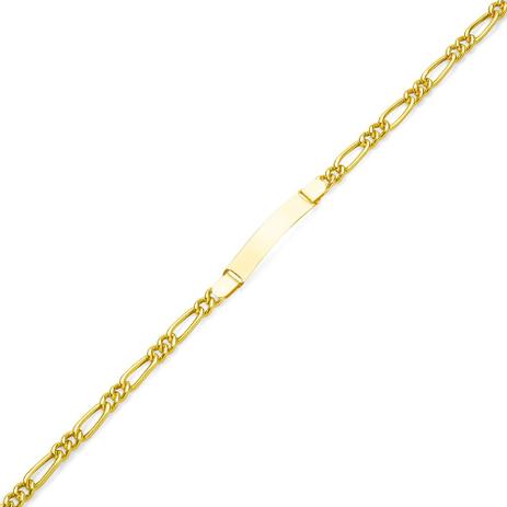Pulseira de Ouro 18k Placa Infantil Malha Groumet com 15cm pu03281 - Joiasgold Menor preço em Pulseira de Ouro 18k Placa Infantil Malha Groumet com 15cm pu03281 - Joiasgold