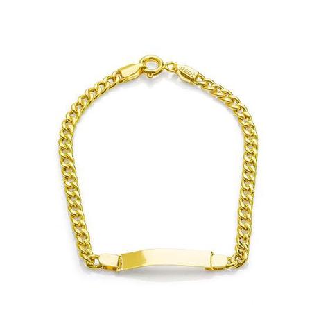 Pulseira de Ouro 18k Placa Malha Groumet 18cm pu03372 - Joiasgold Menor preço em Pulseira de Ouro 18k Placa Malha Groumet 18cm pu03372 - Joiasgold