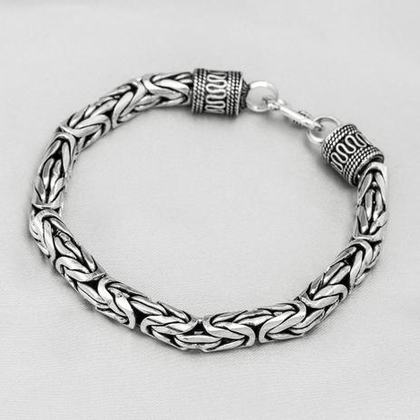 Pulseira de Prata Estilo Bali Ponto Peruano G - Prata fina Menor preço em Pulseira de Prata Estilo Bali Ponto Peruano G - Prata fina