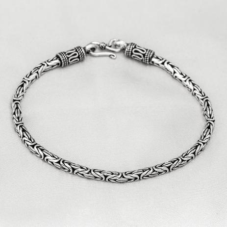 Pulseira de Prata Estilo Bali Ponto Peruano P - Prata fina Menor preço em Pulseira de Prata Estilo Bali Ponto Peruano P - Prata fina