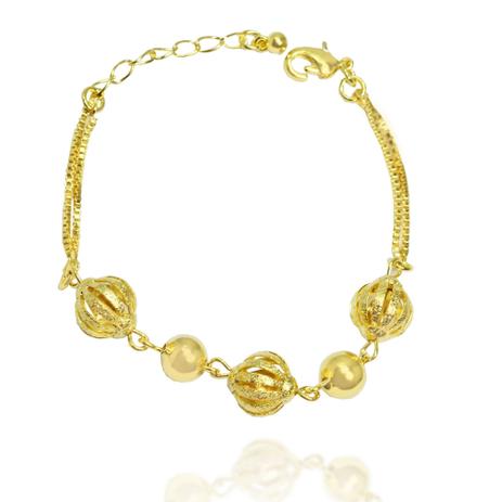 Pulseira Dupla Ballon Folheado Ouro 18k - Lunozê Menor preço em Pulseira Dupla Ballon Folheado Ouro 18k - Lunozê