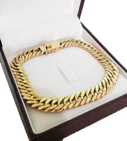 Pulseira Elos Duplos 20 Gramas 10mm 21cm Ouro 18k 750 - Perucci joias Menor preço em Pulseira Elos Duplos 20 Gramas 10mm 21cm Ouro 18k 750 - Perucci joias
