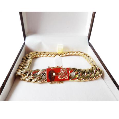 Pulseira Elos Duplos 24 Gramas 11mm 19cm Fecho São Jorge Ouro 18k 750 - Perucci joias Menor preço em Pulseira Elos Duplos 24 Gramas 11mm 19cm Fecho São Jorge Ouro 18k 750 - Perucci joias