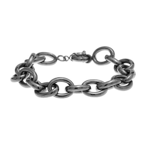 Pulseira Elos Lisos Formato Corrente Banho em Ródio Negro - Kelly guimarães Menor preço em Pulseira Elos Lisos Formato Corrente Banho em Ródio Negro - Kelly guimarães