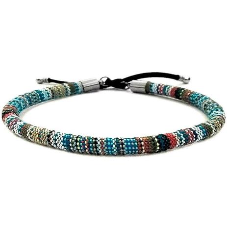 Pulseira Em Couro Étnico Masculina Azul - Gafeno acessórios Menor preço em Pulseira Em Couro Étnico Masculina Azul - Gafeno acessórios
